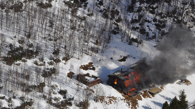 Brannsikker hytte i påsken
