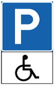 Skilt for reserverte offentlig parkeringsplasser