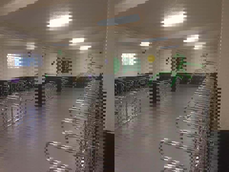 Innvendig i sykkelhotellet