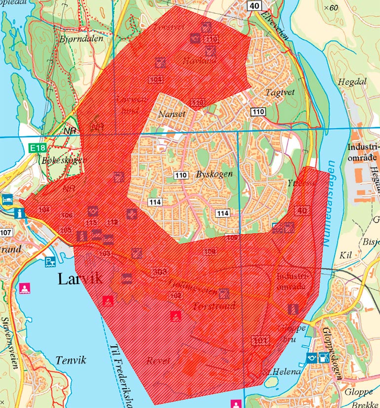 Larvik kommune kart