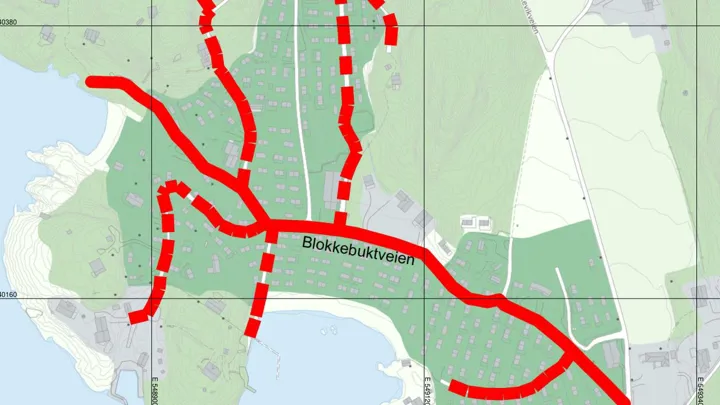 Kartutsnitt Blokkebuktveien