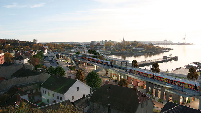 Indre havn - høy, oversikt.