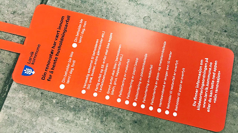 Nå kan du få rød lapp på avfallsbeholderen din