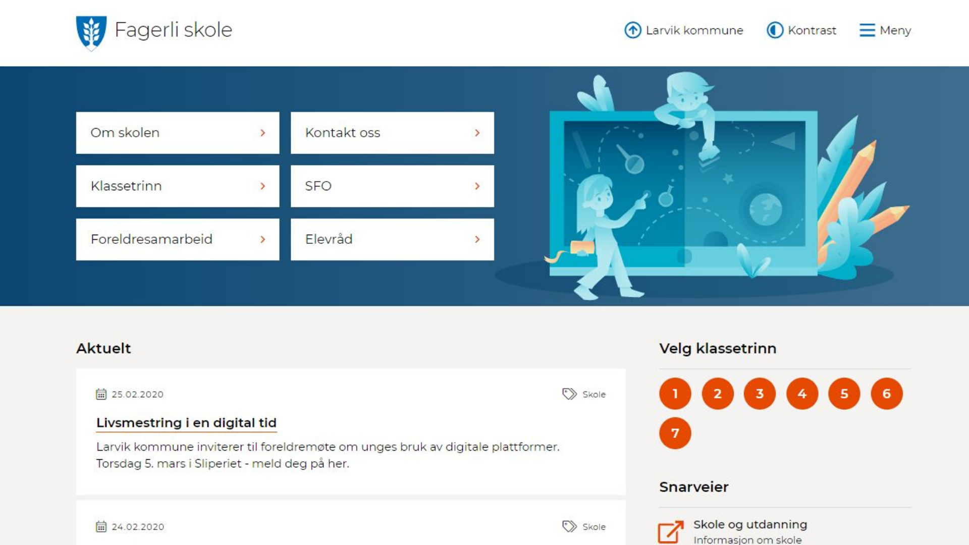 Nye websider for skolene i Larvik