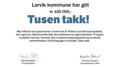 100 000 kroner til TV-aksjonen 2020
