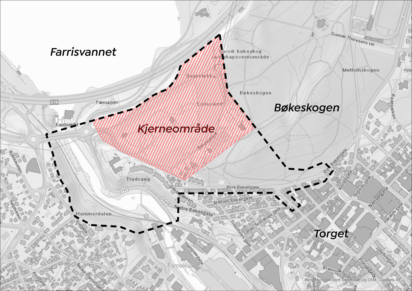 Planområde for Bergeløkka