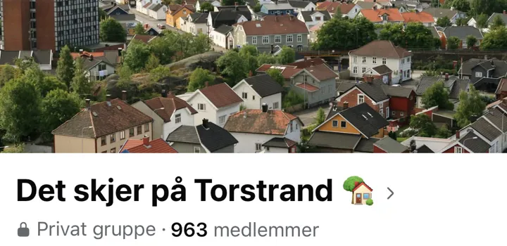 Skjermdump av Facebook-gruppa "Det skjer på Torstrand"