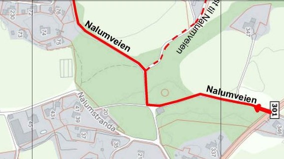 Kunngjøring av vedtak om nytt veinavn – Nalumveien