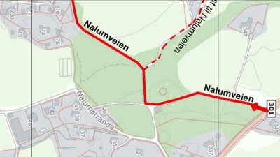 Kunngjøring av vedtak om nytt veinavn – Nalumveien