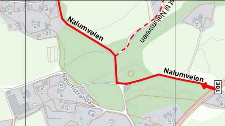 Kunngjøring av vedtak om nytt veinavn – Nalumveien