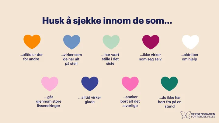 Plakat for Verdensdagen med hashtag Vi trenger å snakke mer sammen