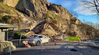 Oppdatering om steinraset i Liaveien