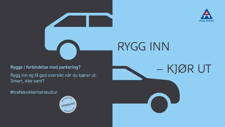 Rygg inn - kjør ut. Rygge inn i forbindelse med parkering? Rygg inn og få god oversikt når du kjører ut. Smart, ikke sant?