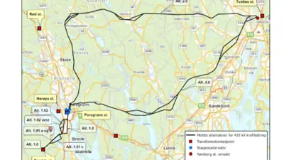 Ny kraftlinje mellom Bamble og Tønsberg